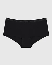 Culotte garçonne avec dentelle élémentaire noire