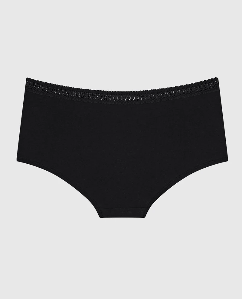 Culotte garçonne avec dentelle élémentaire noire