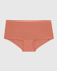 Boyshort Panty with Elemental Lace Rosy Blush