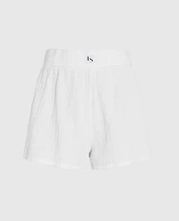 Textured Sleep Short Ivory
