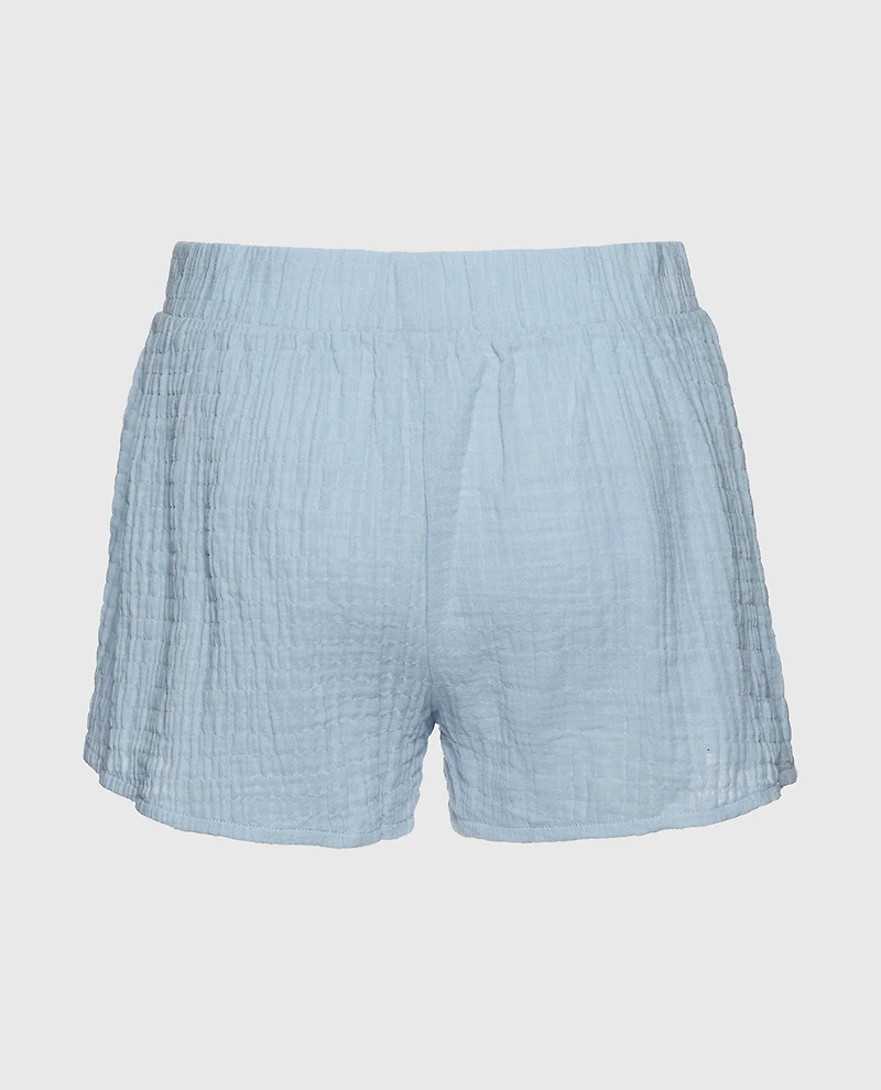 Textured Pajama Short Subdued Blue