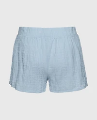 Textured Pajama Short Subdued Blue