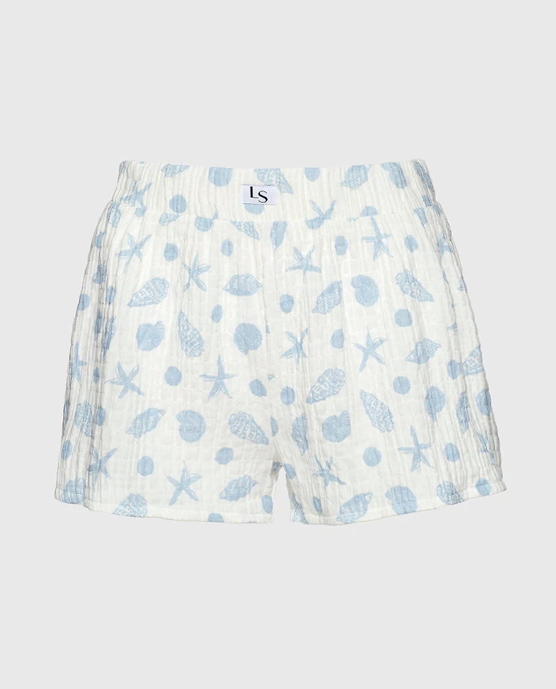 Textured Pajama Short She Sells Sea Shells