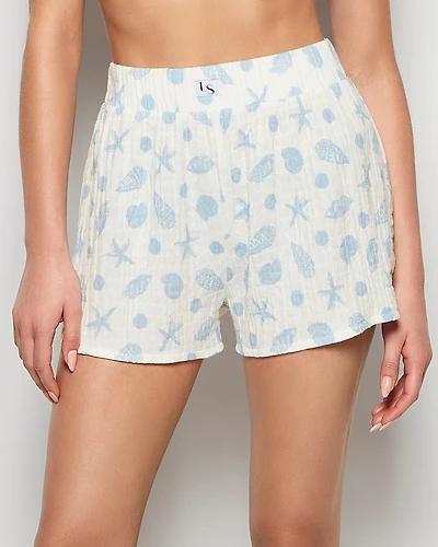 Textured Pajama Short She Sells Sea Shells