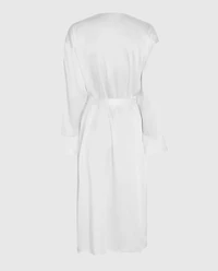 Satin Mid Length Robe Ivory