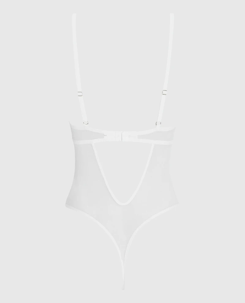 Lightly Lined Lace Bodysuit Ivory