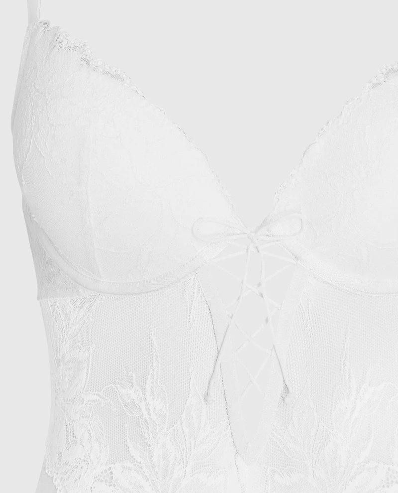 Lightly Lined Lace Bodysuit Ivory