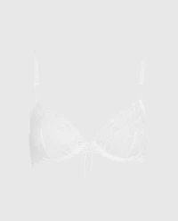 Unlined Lace Demi Bra Ivory