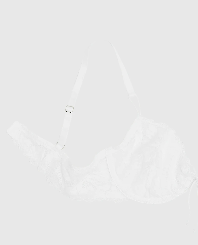 Unlined Lace Demi Bra Ivory