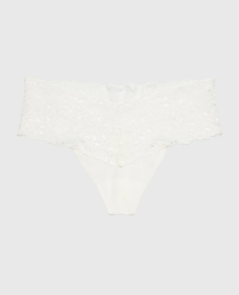 Sexy Lace Thong Panty Ivory
