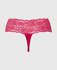 Magnificent Lace Thong Panty Crimson