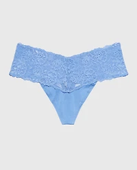 Magnificent Lace Thong Panty Azure Blue
