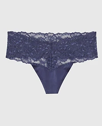 Magnificent Lace Thong Panty Dusk Blue