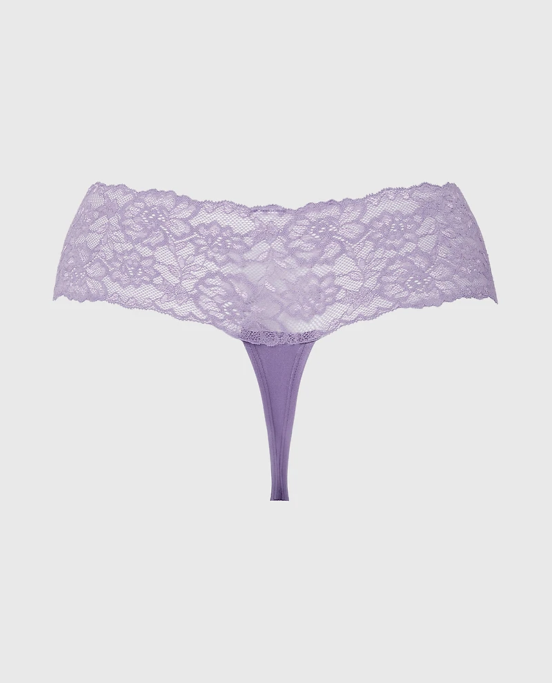 Magnificent Lace Thong Panty Purple Haze