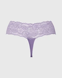 Magnificent Lace Thong Panty Purple Haze