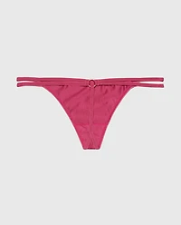 G-String Panty with Bamboo Ring Electric Rouge