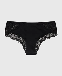 Allover Lace Cheeky Panty Tuxedo Black