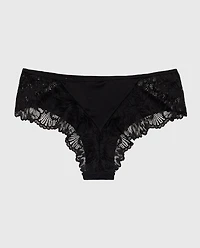 Allover Lace Cheeky Panty Tuxedo Black