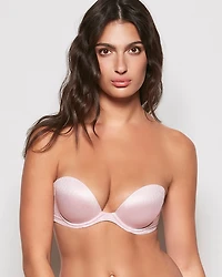 Soutien-gorge pigeonnant sans bretelles lilas discret