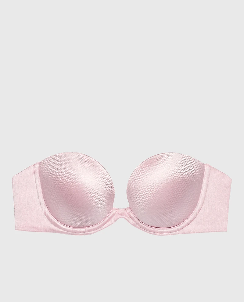 Soutien-gorge pigeonnant sans bretelles lilas discret