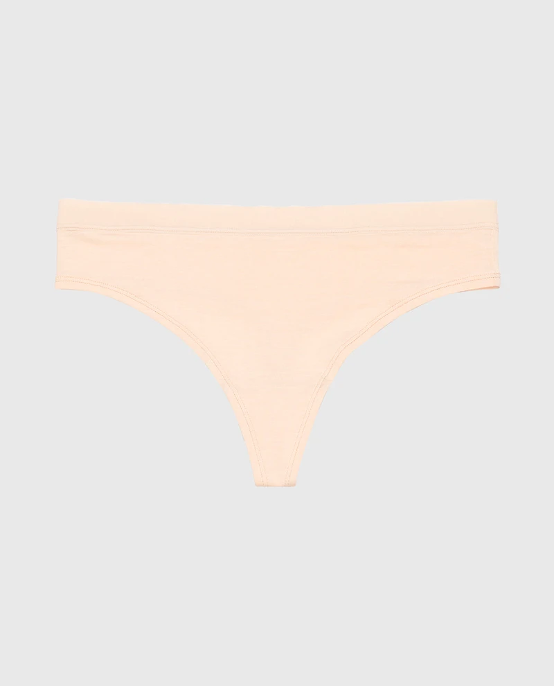Thong Panty With Vanishing Trim Cameo Rose