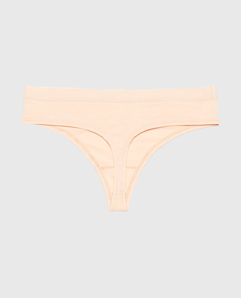 Thong Panty With Vanishing Trim Cameo Rose