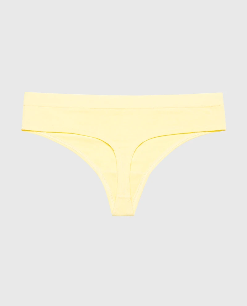 Thong Panty With Vanishing Trim Pale Banana