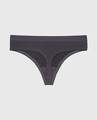 Thong Panty With Vanishing Trim Ebony