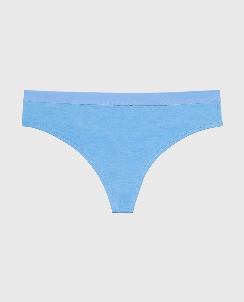 Thong Panty With Vanishing Trim Azure Blue