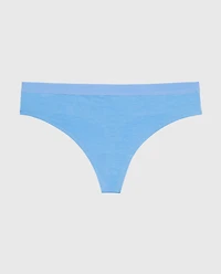 Thong Panty With Vanishing Trim Azure Blue