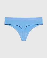 Thong Panty With Vanishing Trim Azure Blue