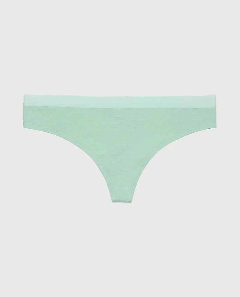 Thong Panty with Vanishing Trim Mist Green