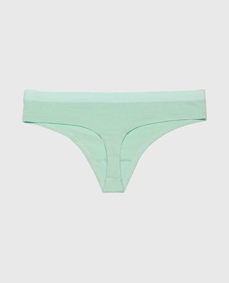 Thong Panty with Vanishing Trim Mist Green