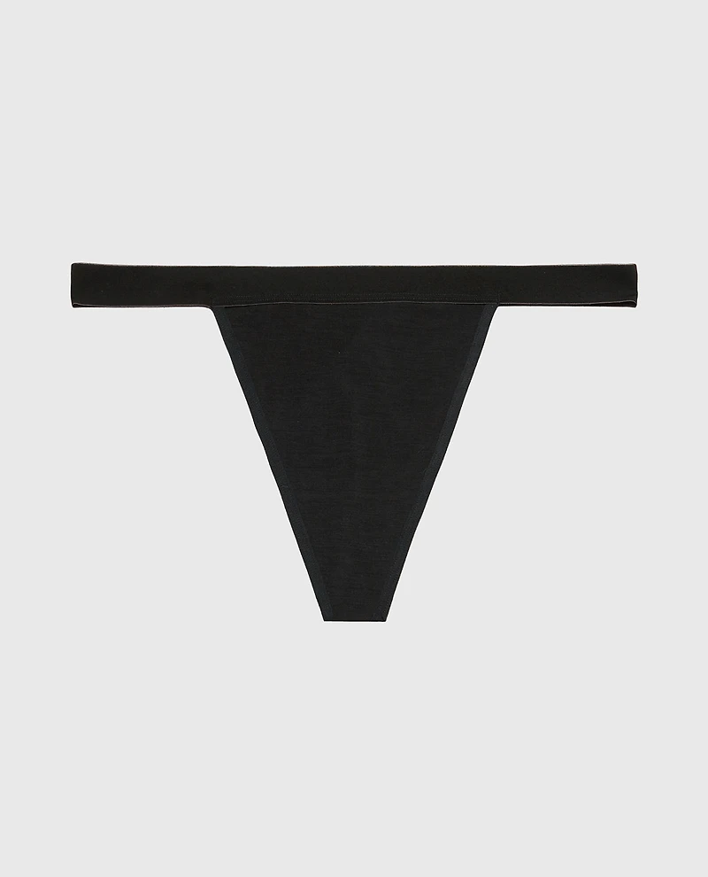 G-String Panty with Vanishing Trim Tuxedo Black