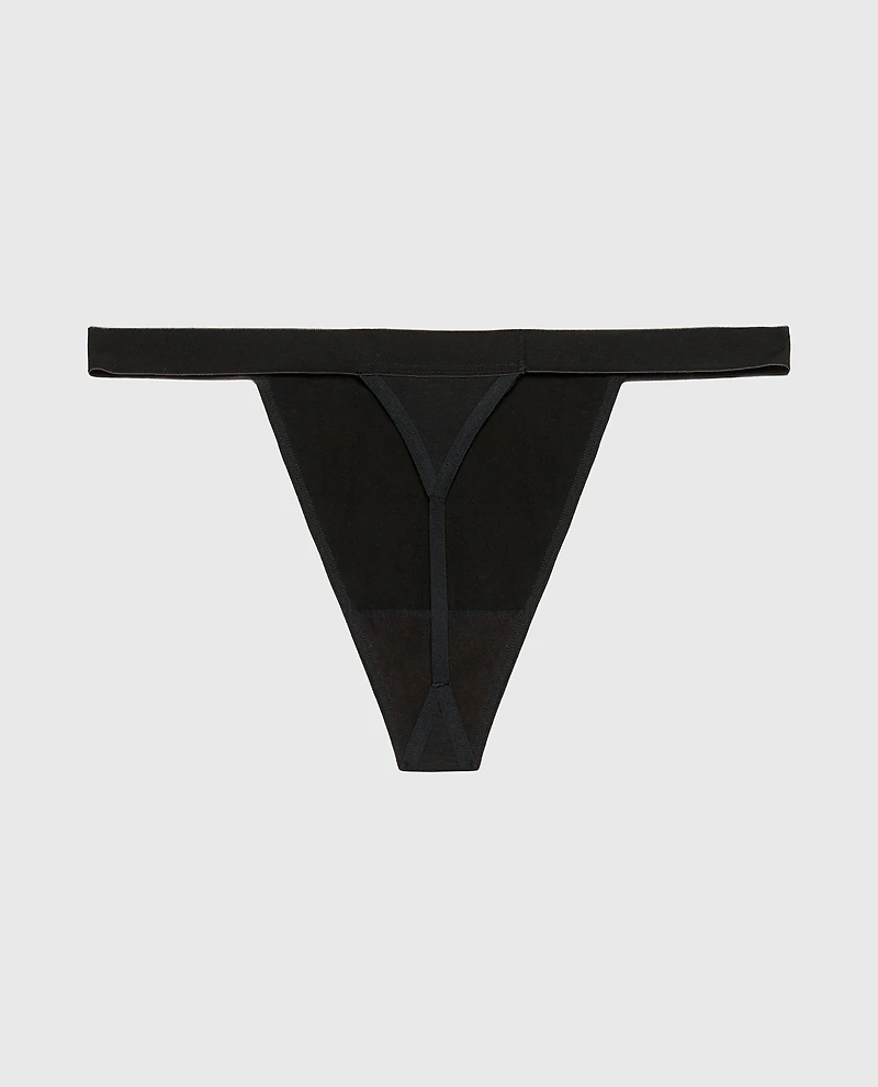 G-String Panty with Vanishing Trim Tuxedo Black