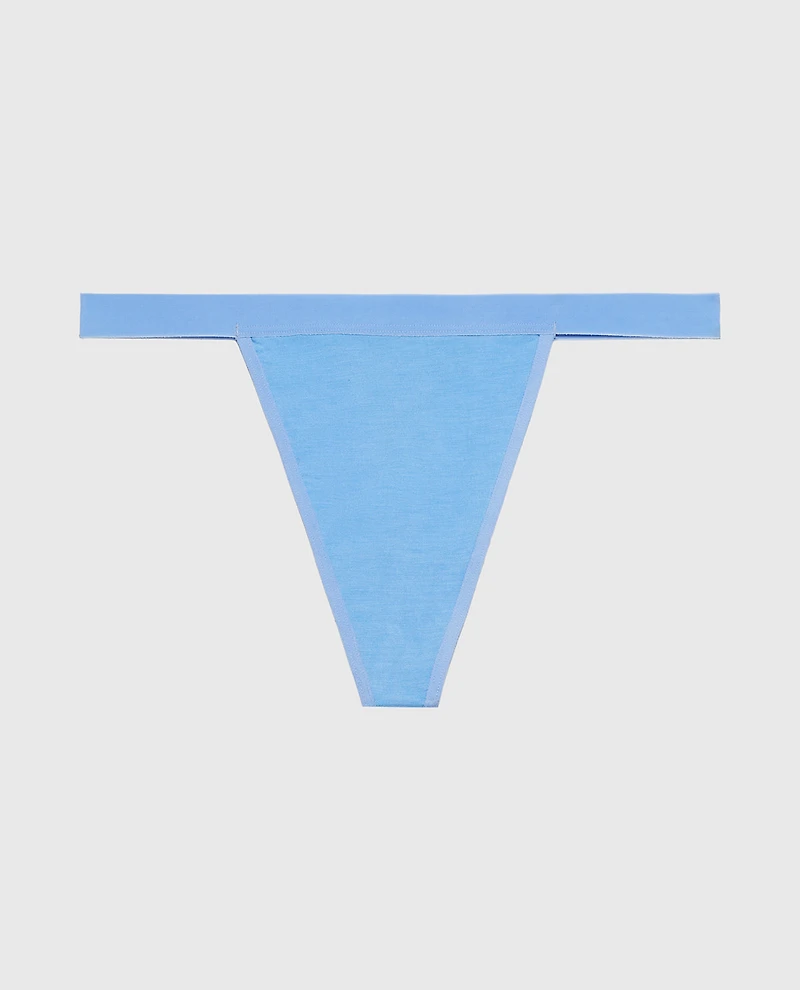 G-String Panty With Vanishing Trim Azure Blue