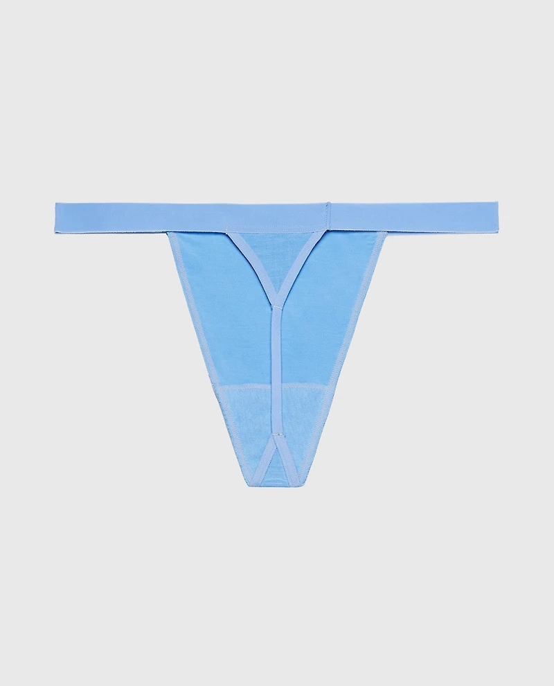 G-String Panty With Vanishing Trim Azure Blue