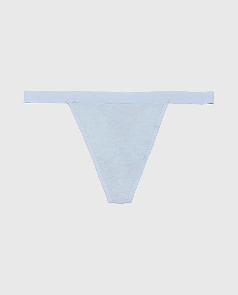 G-String Panty with Vanishing Trim Subdued Blue
