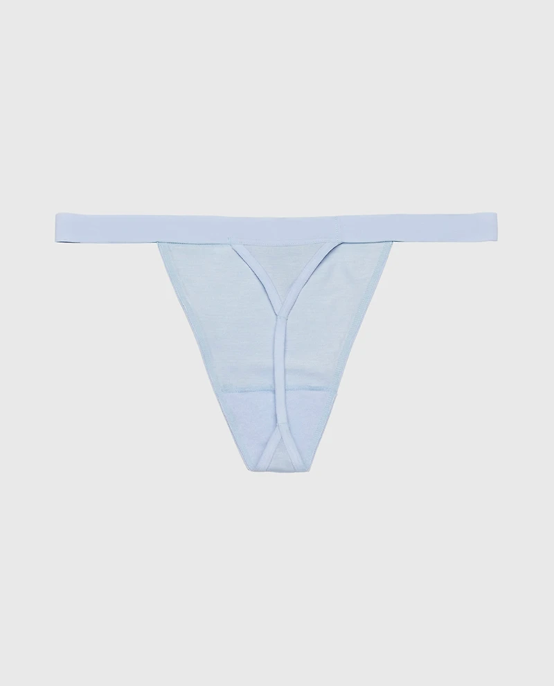 G-String Panty with Vanishing Trim Subdued Blue