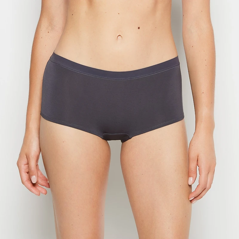 Boyshort Panty With Vanishing Trim Ebony