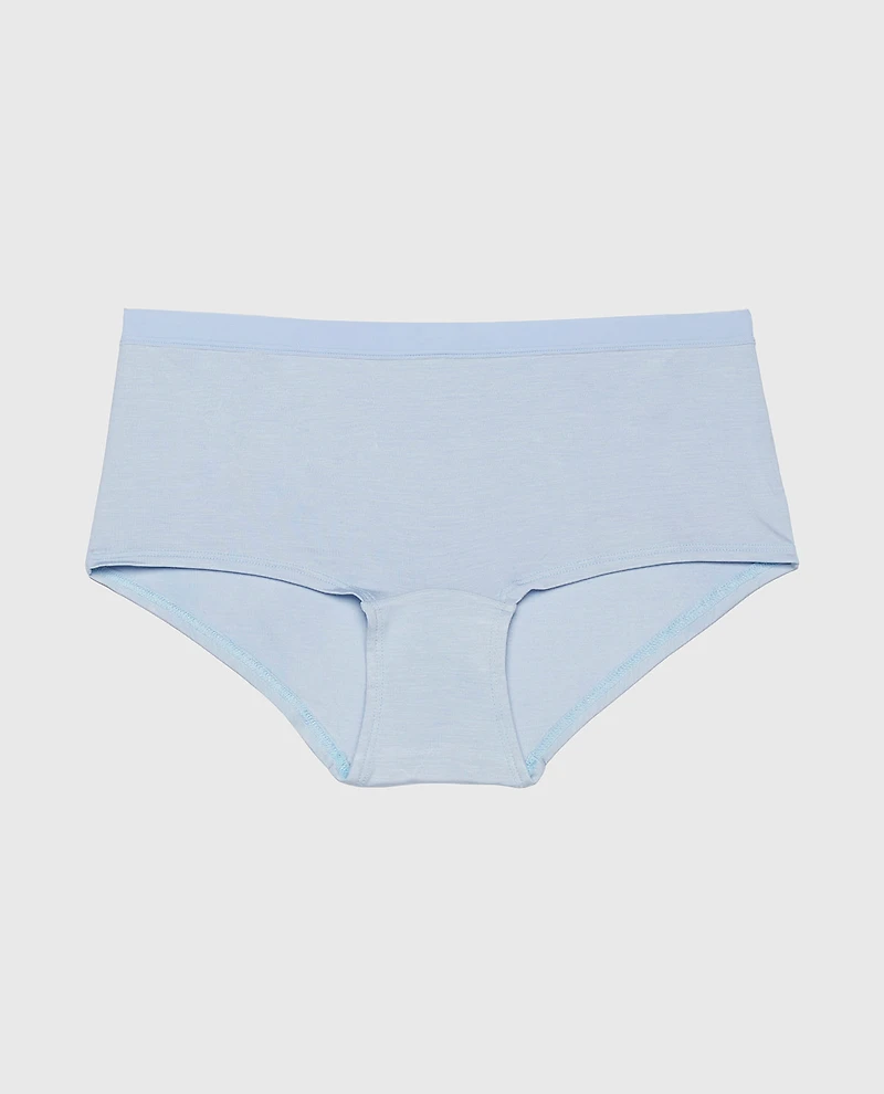 Boyshort Panty with Vanishing Trim Subdued Blue