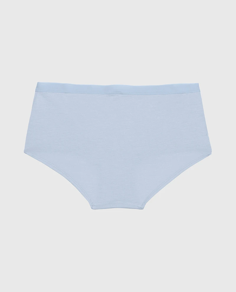 Boyshort Panty with Vanishing Trim Subdued Blue