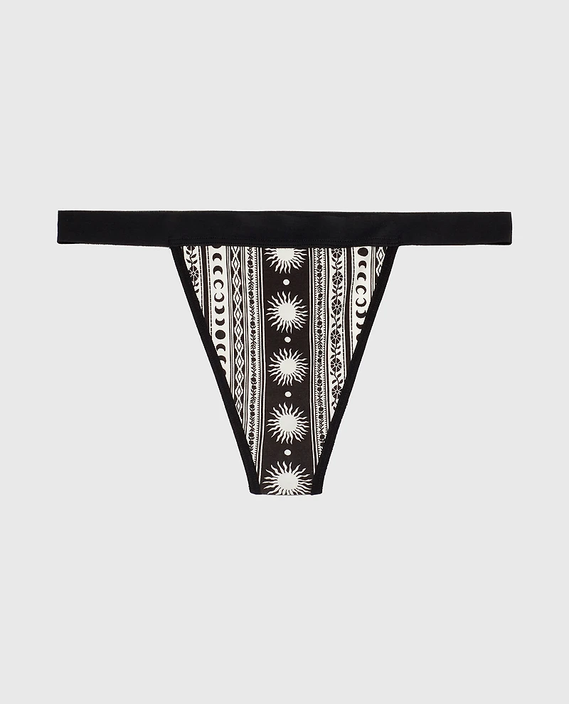 G-String Panty with Vanishing Trim Boho Stripe