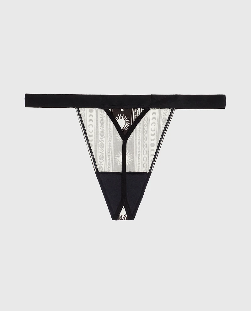 G-String Panty with Vanishing Trim Boho Stripe