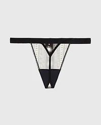G-String Panty with Vanishing Trim Boho Stripe