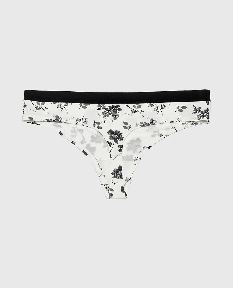 Thong Panty With Vanishing Trim Goddess Floral