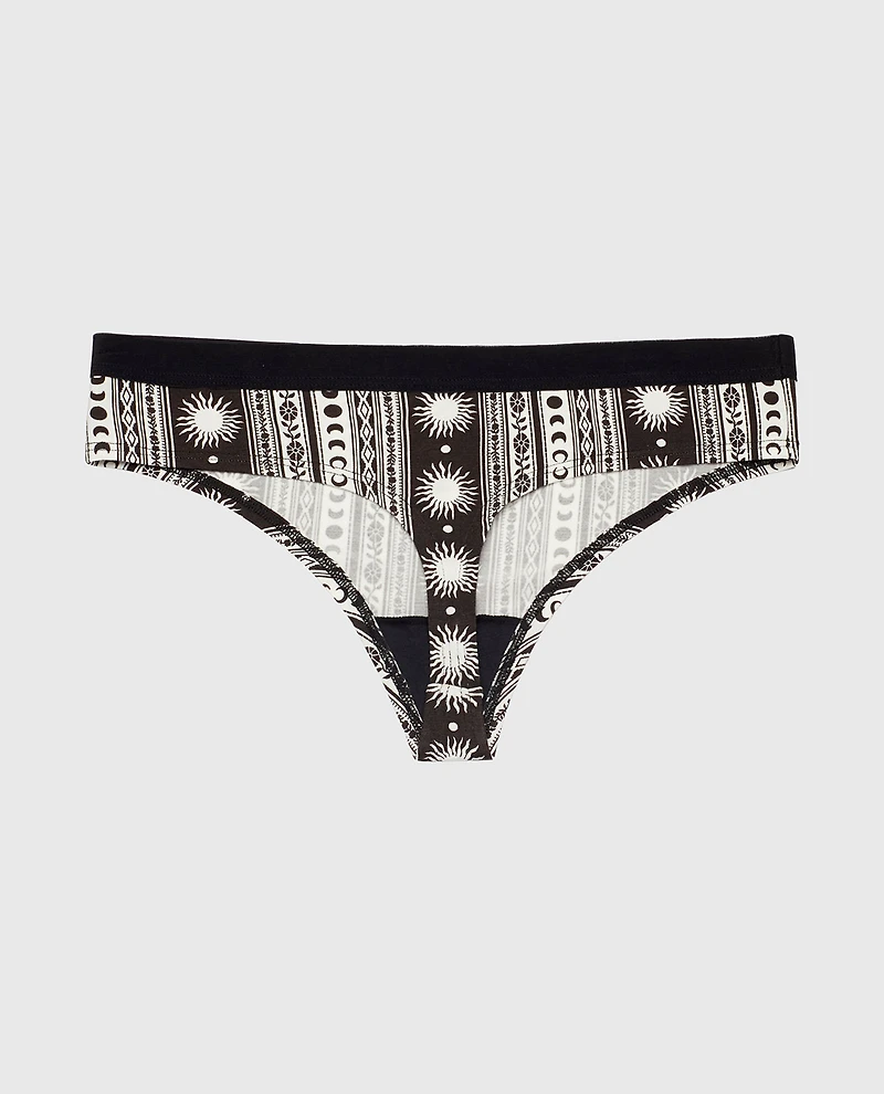 Thong Panty with Vanishing Trim Boho Stripe