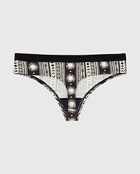 Thong Panty with Vanishing Trim Boho Stripe