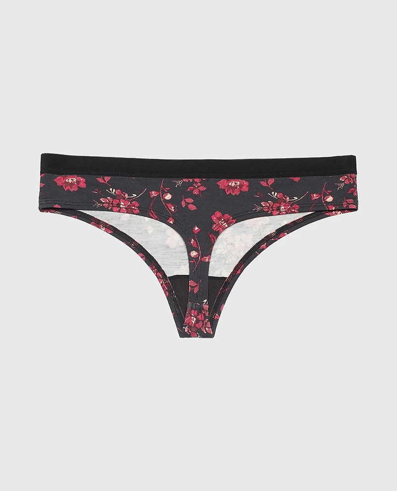 Thong Panty With Vanishing Trim Goddess Floral