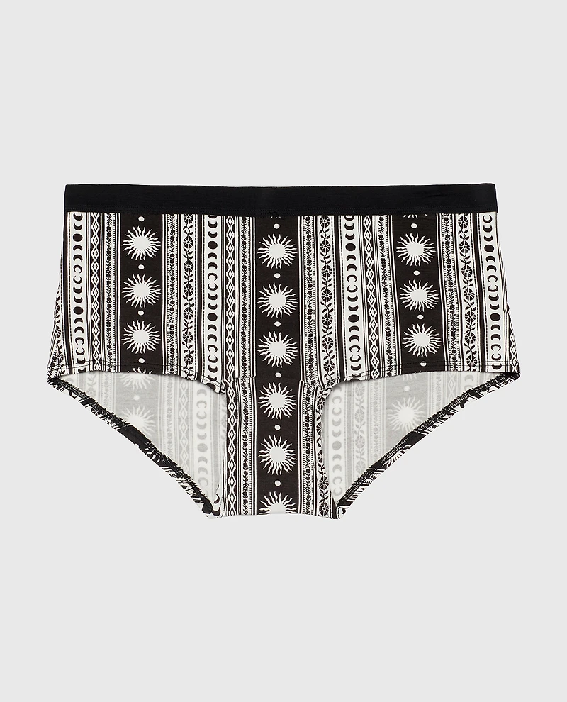 Boyshort Panty with Vanishing Trim Boho Stripe